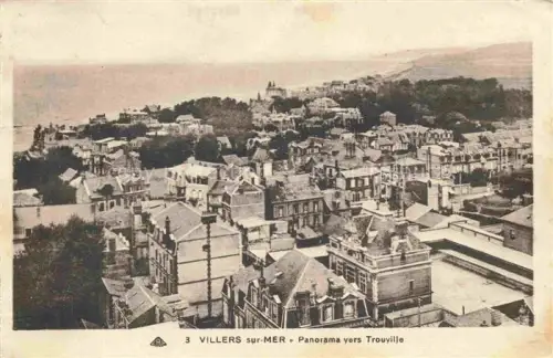 AK / Ansichtskarte VILLERS-SUR-MER Lisieux 14 Calvados Stadtpanorama Daecher Meer Trouville Huegel Villen Kueste