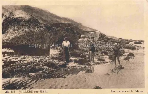 AK / Ansichtskarte VILLERS-SUR-MER Lisieux 14 Calvados Rochers Felsen Falaise Steilkueste Strand Kinder Kescher Meer