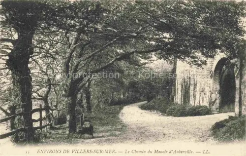 AK / Ansichtskarte VILLERS-SUR-MER Lisieux 14 Calvados Chemin Manoir-d Auberville Weg Baeume Tor Rundbogen Landschaft