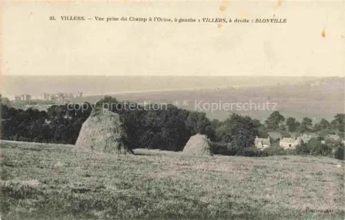 AK / Ansichtskarte VILLERS-SUR-MER Lisieux 14 Calvados Champ-à-l Orme Heuhaufen Wiese Doerfer Panorama Felder
