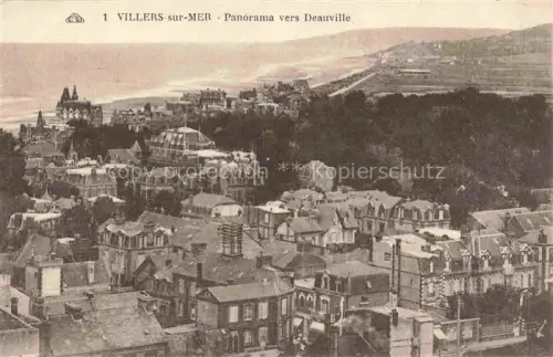 AK / Ansichtskarte VILLERS-SUR-MER Lisieux 14 Calvados Daecher Villen Ort Kueste Meer Deauville Vogelperspektive