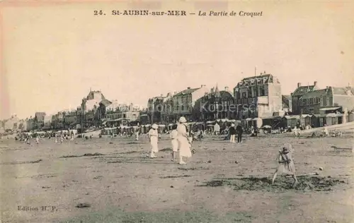AK / Ansichtskarte Saint-Aubin-sur-Mer CAEN 14 Calvados Croquet Strand Strandkoerbe Badegaeste Villen Promenade Kueste