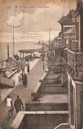 AK / Ansichtskarte Saint-Aubin-sur-Mer CAEN 14 Calvados Digue Promenade Laternen Pier Passanten Villen Meer