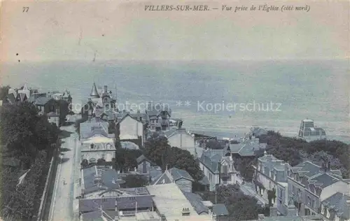 AK / Ansichtskarte VILLERS-SUR-MER Lisieux 14 Calvados Villen Daecher Meerblick Ortschaft Kirche Strasse Panorama-nord