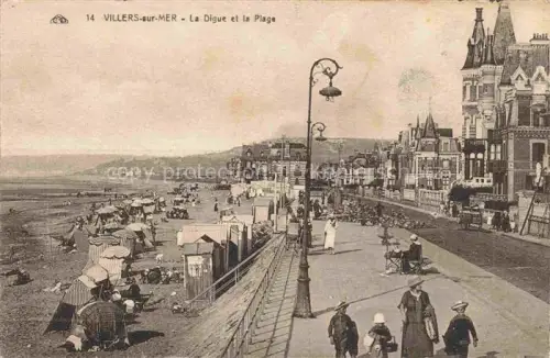 AK / Ansichtskarte VILLERS-SUR-MER Lisieux 14 Calvados Digue Strand Promenade Strandkabinen Villen Laterne Spaziergaenger Badegaeste