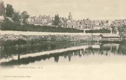 AK / Ansichtskarte VIRE 14 Calvados Vue-prise-de-l écluse Schleuse Fluss Stadtpanorama Kirche Daecher Baeume