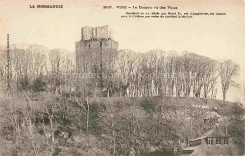 AK / Ansichtskarte VIRE 14 Calvados Donjon Vaux Burgturm Huegel Baeume Ruine Mittelalterbau
