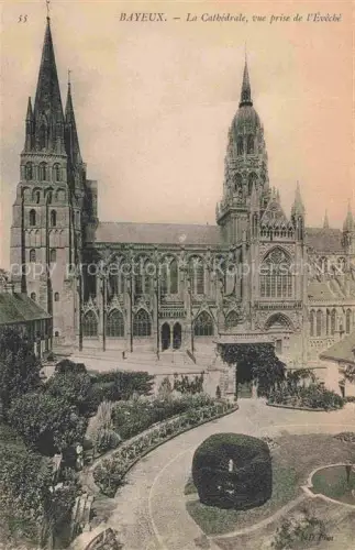 AK / Ansichtskarte BAYEUX 14 Calvados Cathédrale Evêché Gotik Kirchturm Garten Kirche
