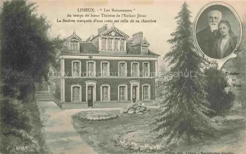 AK / Ansichtskarte LISIEUX 14 Calvados Les-Buissonnets Therese-de-l Enfant-Jesus Villa Haus Portrait Garten Baeume Fenster