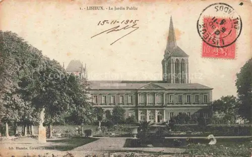 AK / Ansichtskarte LISIEUX 14 Calvados Jardin-Public Park Kirchturm Gebaeude Baeume Skulptur