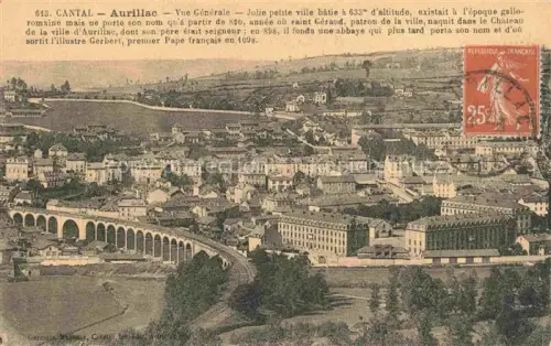 AK / Ansichtskarte AURILLAC 15 Cantal Viadukt Daecher Altstadt Huegel Baeume Fluss Stadt