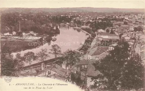 AK / Ansichtskarte ANGOULEME 16 Charente Charente-Houmeau Place-du-Falet Fluss Vogelperspektive Baeume Fabrik Panorama