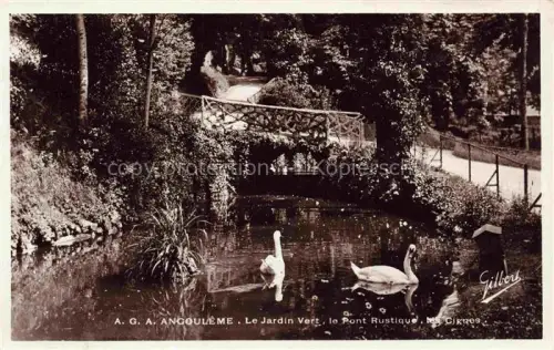 AK / Ansichtskarte ANGOULEME 16 Charente Jardin-Vert Pont-Rustique Cygne Teich Bruecke Baeume Park
