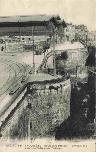 AK / Ansichtskarte ANGOULEME 16 Charente Boulevard-Pasteur Chateau-de-Taillefer Festungsmauer Bahnhof Strassenbahn Turm Rue-Corvetto