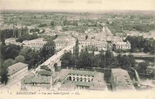 AK / Ansichtskarte ANGOULEME 16 Charente Saint-Cybard Bruecke Vogelperspektive Baeume Daecher Felder Fluss