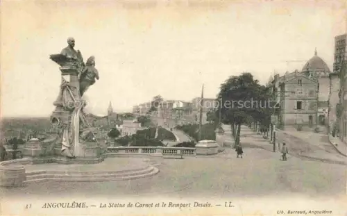 AK / Ansichtskarte ANGOULEME 16 Charente Statue-de-Carnot Rempart-Desaix Denkmal Promenade Allee Baeume Panorama Kuppel