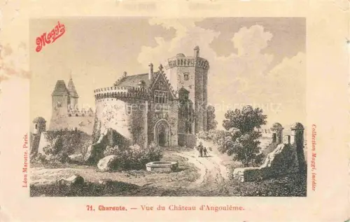 AK / Ansichtskarte Chateau d ANGOULEME 16 Charente Château Burg Turm Tor Brunnen Baeume Maggi Werbung Illustration