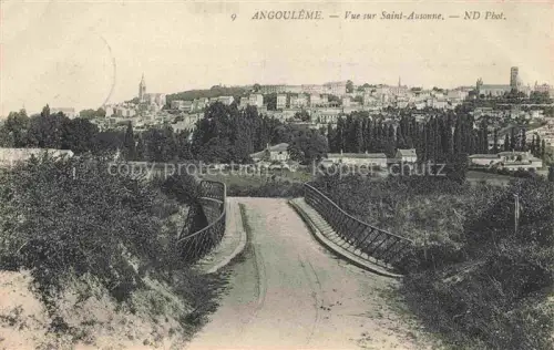 AK / Ansichtskarte ANGOULEME 16 Charente Saint-Ausonne Stadtpanorama Bruecke Weg Baeume Kirche Kathedrale Huegel