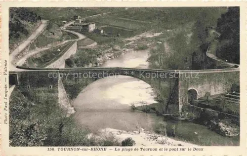 AK / Ansichtskarte Tournon-sur-Rhone 07 Ardeche Pont-sur-le-Doux Doux Rhône Bruecke Fluss Serpentine Luftbild Baeume