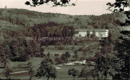 AK / Ansichtskarte Winterkasten Lindenfels Hessen Eleonorenklinik Sanatorium Odenwald Wald Tal Wiesen Gebaeude Hang