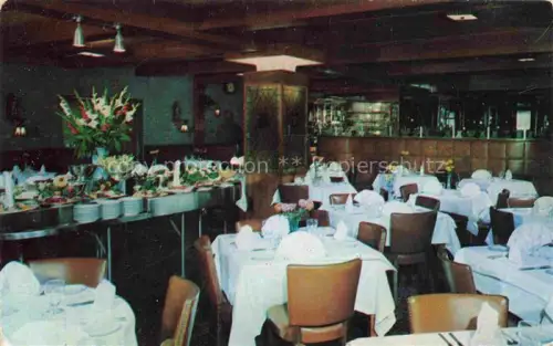 AK / Ansichtskarte NEW YORK City USA Stockholm-Restaurant Speisesaal Smorgasbord Buffet Tische Blumendekoration Bar West-51st-Street