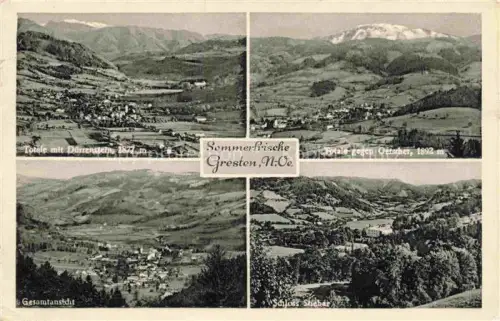 AK / Ansichtskarte Gresten Niederoesterreich AT Sommerfrische Duerrenstein Oetscher Schloss-Stiebar Panorama Wald Huegel Tal