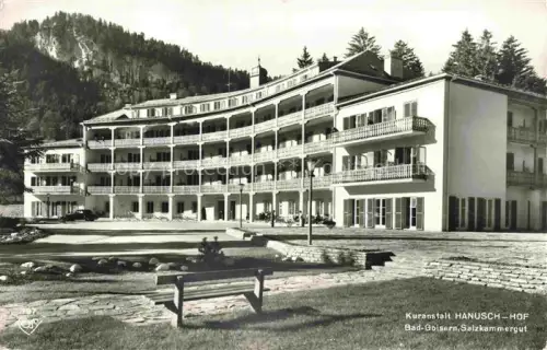 AK / Ansichtskarte Bad Goisern Salzkammergut Bad Traunviertel Oberoesterreich AT Hanusch-Hof Kuranstalt Kurhaus Balkone Salzkammergut Berg Rasenflaeche