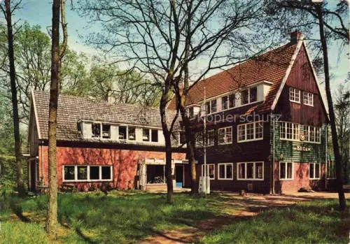 AK / Ansichtskarte Buurse Haaksbergen Overijssel NL Natuurvriendenhuis Den-Broam Waldhaus Backsteinbau Holzverkleidung Baeume Naturfreundehaus