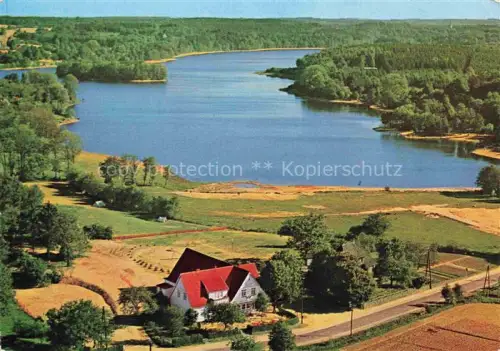 AK / Ansichtskarte Grossensee  Stormarn Schleswig-Holstein Grossensee See Gasthof-ABC Wald Wiesen Fliegeraufnahme
