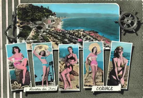 AK / Ansichtskarte CERIALE Liguria IT Riviera-dei-Fiori Camping-Pineta Strand Meer Bikini Badekurort Luftbild