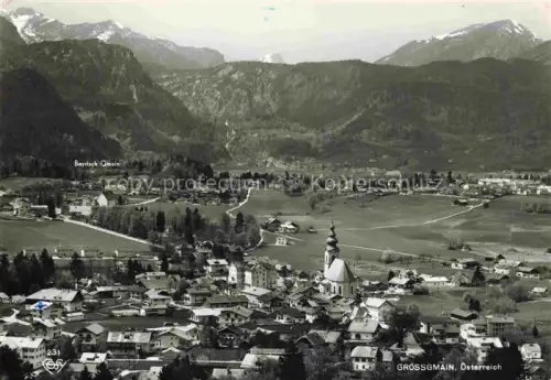 AK / Ansichtskarte Grossgmain Salzburg AT Luftkurort Kneippkurort Kirche Berge Alpen Bayrisch-Gmain Panorama Dorfansicht