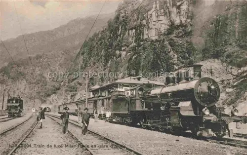AK / Ansichtskarte San Gottardo St Gotthard TI Bahnhof Lokomotive Dampflokomotive Zug Tunnel Felsen Bahngleise Eisenbahn