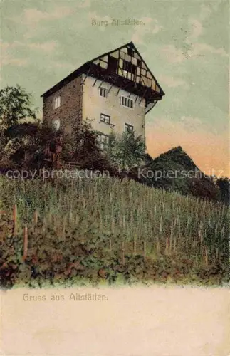 AK / Ansichtskarte ALTSTaeTTEN SG Burg-Altstaetten Weinberg Reben Fachwerk Huegel Handkolorierung