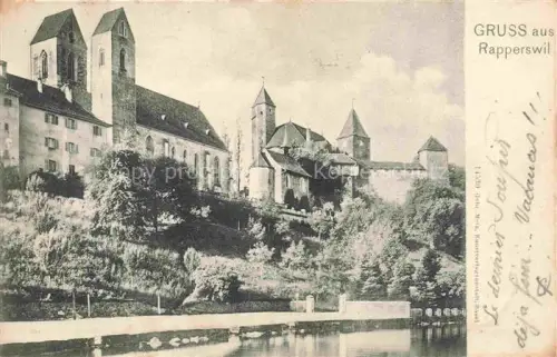 AK / Ansichtskarte Rapperswil -Jona Rapperswyl Zuerichsee SG Schloss Kirche Stadtkirche See Tuerme Stadtmauer Huegel