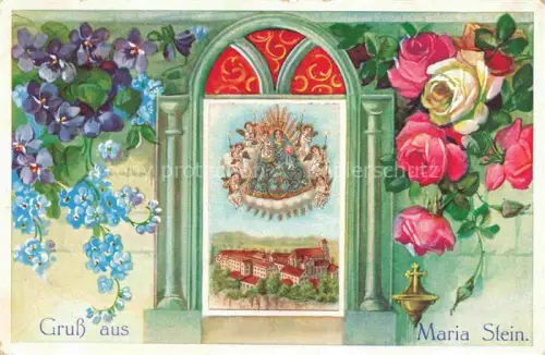 AK / Ansichtskarte MARIASTEIN Maria-Stein Dorneck SO Kloster Wallfahrt Madonna Engel Rosen Veilchen Vergissmeinnicht Klostergebaeude