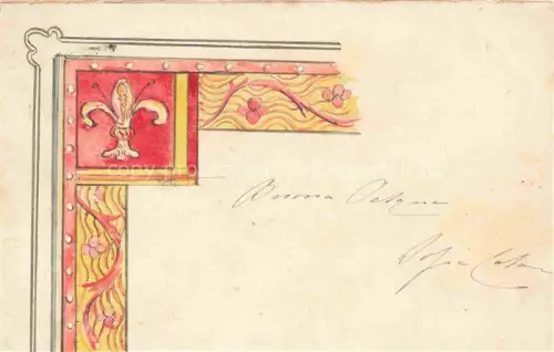 AK / Ansichtskarte FIRENZE Florence Florenz Toscana IT Lilienwappen Fleur-de-Lis Ornament Illumination Briefkarte