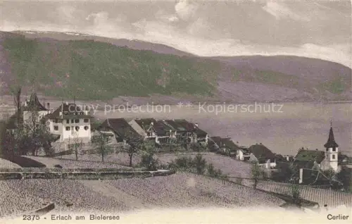 AK / Ansichtskarte Erlach Bielersee BE Schloss Bielersee See Kirche Weinreben Dorf Berge