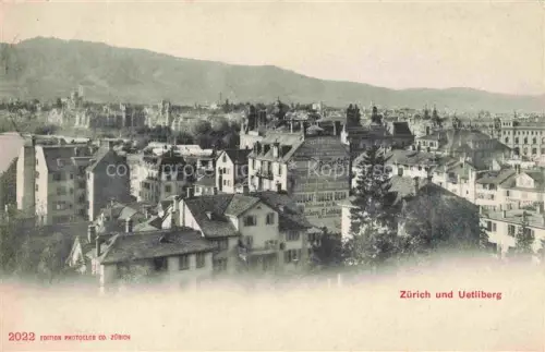 AK / Ansichtskarte ZueRICH  ZH Uetliberg Stadtpanorama Daecher Werbewand Tuerme Altstadt Huegel