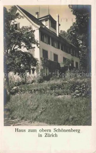 AK / Ansichtskarte Schoenenberg ZH Haus-zum-obern-Schoenenberg Villa Garten Baeume Historisches-Gebaeude Kletterrosen