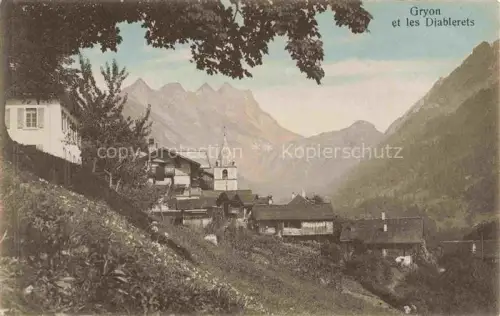 AK / Ansichtskarte Gryon AIGLE VD Diablerets Kirche Bergdorf Haeuser Berge Tannen Wiesen