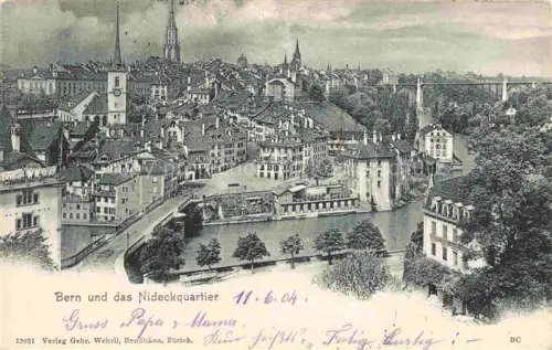 AK / Ansichtskarte BERN BE Nideckquartier Aare Muenster Kirchenfeldbruecke Altstadt Haeuser Bruecken