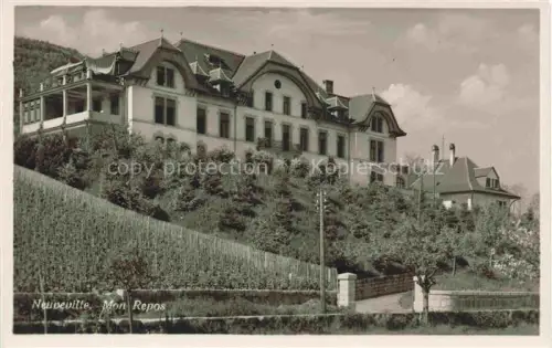 AK / Ansichtskarte La Neuveville Bielersee Preles BE Mon-Repos Villa Weinreben Hang Gebaeude Park Garten