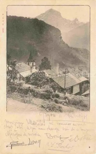 AK / Ansichtskarte Gryon AIGLE VD Bergdorf Kirche Alpen Bergpanorama Chalets Baeume
