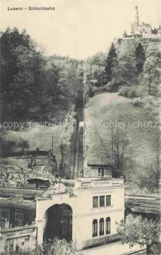 AK / Ansichtskarte LUZERN  LU Guetschbahn Standseilbahn Bergstation Hotel-Guetsch Wald Funicular