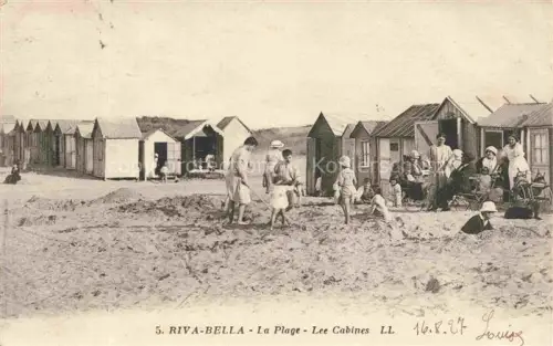 AK / Ansichtskarte RIVA-BELLA  Ouistreham CAEN 14 Calvados La-Plage Les-Cabines Strandkabinen Badegaeste Kinder Strand Sandspiel