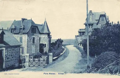 AK / Ansichtskarte Pors Nevez QUIMPER 29 Finistere Villas Strasse Garten Meer Baeume