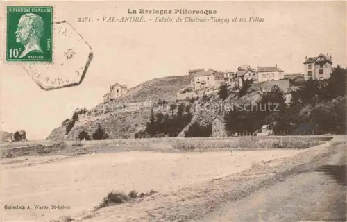 AK / Ansichtskarte Val-Andre Saint-Brieuc 22 Cotes-d Armor Falaise-de-Château-Tanguy Villas Strand Klippen Meer