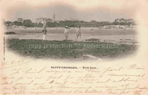 AK / Ansichtskarte Saint-Georges-de-Didonne ROYAN 17 Charente-Maritime Marée-Basse Strand Kueste Kirchturm Haeuser Maenner Ebbe