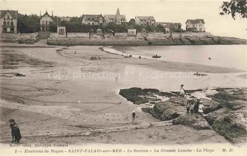 AK / Ansichtskarte SAINT-PALAIS-SUR-MER Rochefort 17 Charente-Maritime Plage Grande-Conche Bureau Villen Strand Ebbe Kinder Felsen