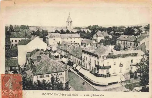 AK / Ansichtskarte Montceau-les-Mines Montceaux-l Etoile Charolles 71 Saone-et-Loire Librairie-Générale Kirchturm Daecher Haeuser Marktplatz Stadtansicht